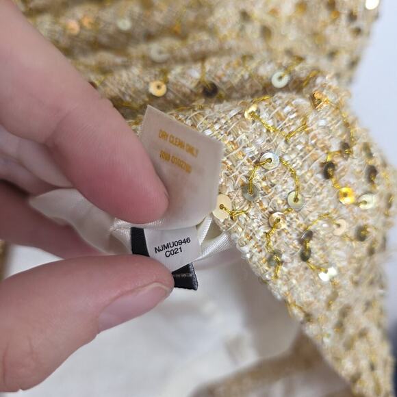 Kate Spade Gold Sequin Pencil Glam Party Going Out Mini‎ Skirt The Rules Size 2 - Picture 6 of 7